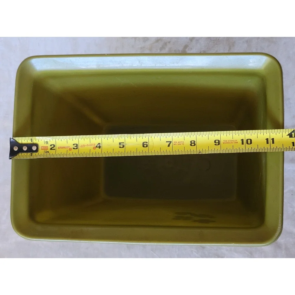 Vtg Rubbermaid Avocado Green Wastebasket 2959 Floral Trash Can Retro Decor 70s